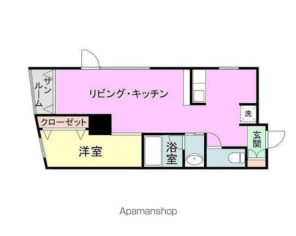 ふくやビル(1LDK/3階)の間取り写真