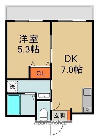 TAIHOレジデンス大日3(1DK/2階)の間取り写真