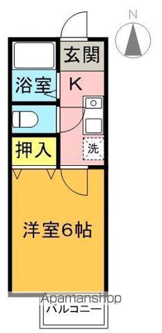 シティハイム城南D(1K/1階)の間取り写真