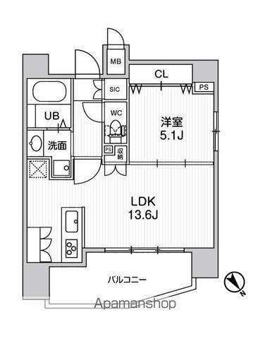 ステージファースト浅草橋Ⅲ(1LDK/9階)の間取り写真