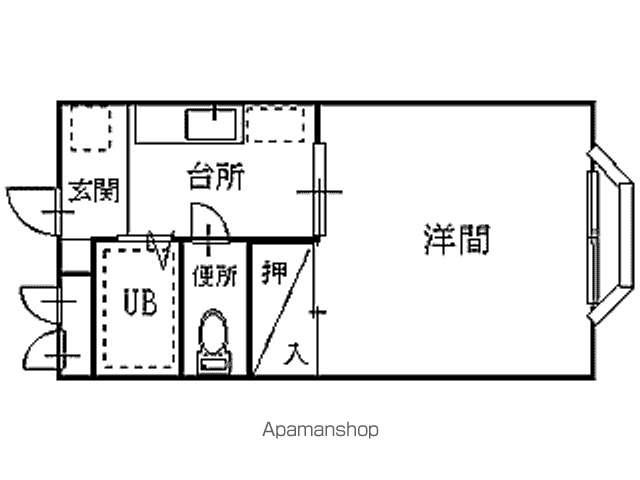 イーストグリーンヒル(1K/2階)の間取り写真