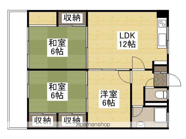 上村マンション(3LDK/5階)の間取り写真