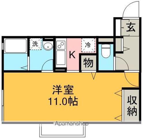 メイプルブランシェⅡ(ワンルーム/1階)の間取り写真