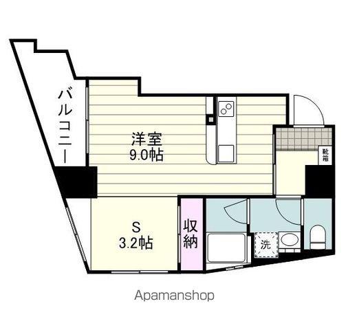 フォンス東谷山(ワンルーム/10階)の間取り写真