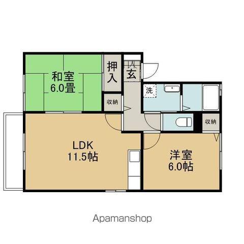 ソイビーンズ(2LDK/2階)の間取り写真