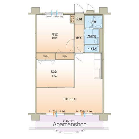 ハートフルマンションKAWABE(2LDK/3階)の間取り写真