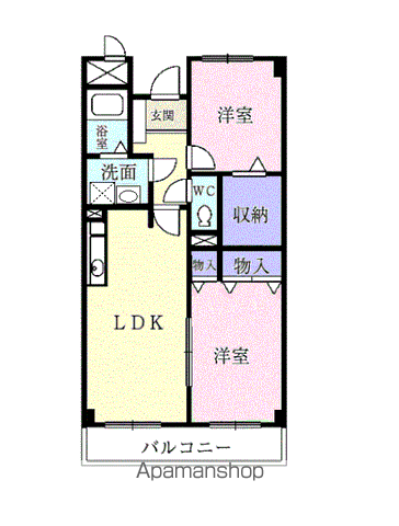 フェリシア則武(2LDK/4階)の間取り写真