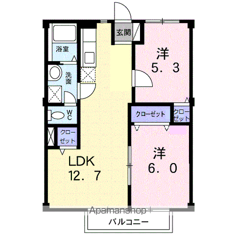 パストラルコート10(2LDK/2階)の間取り写真