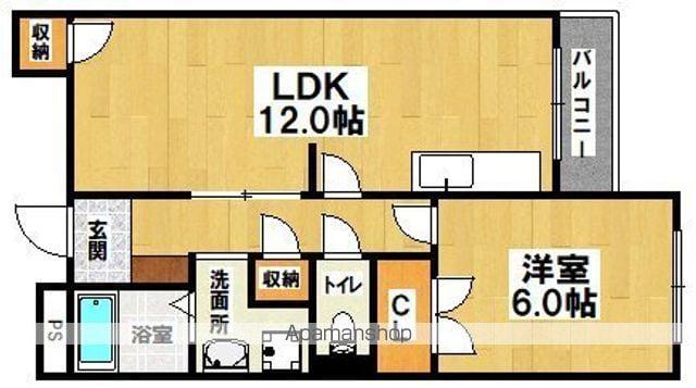 エミネンス住吉(1LDK/4階)の間取り写真