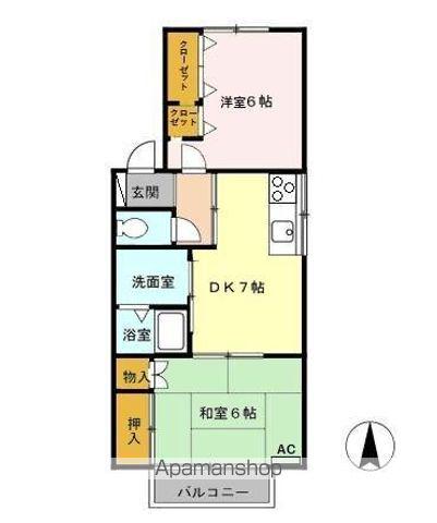 スカイパーク清洲(2DK/2階)の間取り写真