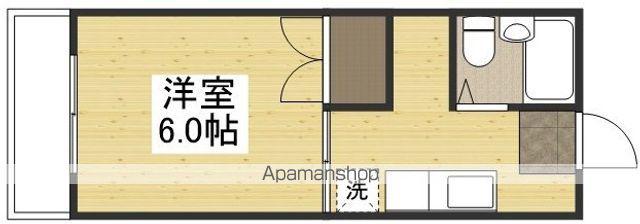 クレッシェンド大元(1K/2階)の間取り写真