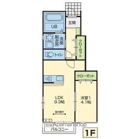 BEL POSTO北上 A棟(1LDK/1階)の間取り写真