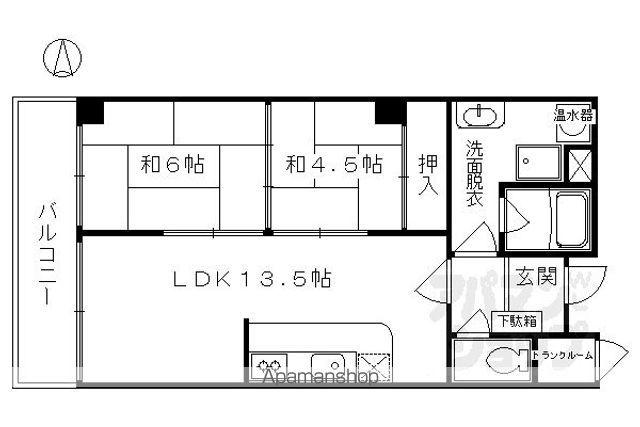 御所前スカイマンション(2LDK/2階)の間取り写真