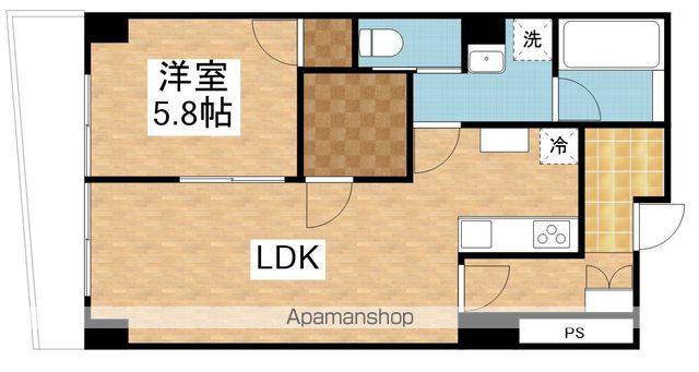 マンション北陸(1LDK/3階)の間取り写真
