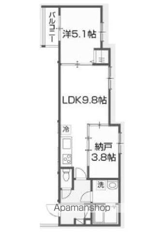 MELDIA八広Ⅴ(1SLDK/2階)の間取り写真