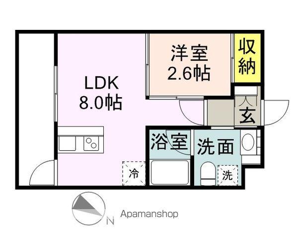 ドゥーエ赤坂(1LDK/7階)の間取り写真
