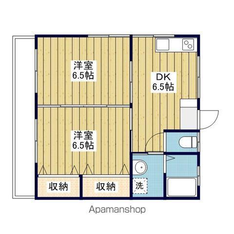 伊予鉄道横河原線 愛大医学部南口駅 徒歩7分 2階建 築24年(2DK/2階)の間取り写真
