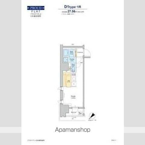 プラウドフラット日本橋馬喰町(ワンルーム/7階)の間取り写真
