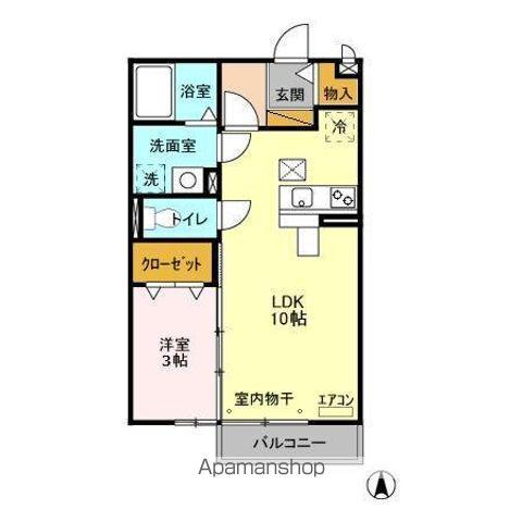 メゾンローレル I(1LDK/1階)の間取り写真