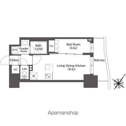 ミュプレ巣鴨駅前(1LDK/5階)の間取り写真