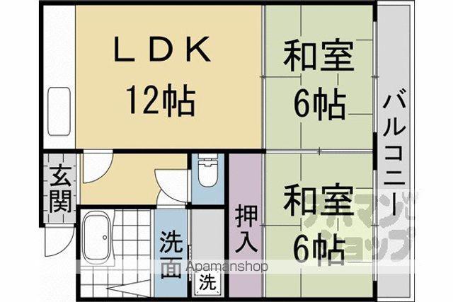 藤森コーポ(2LDK/3階)の間取り写真