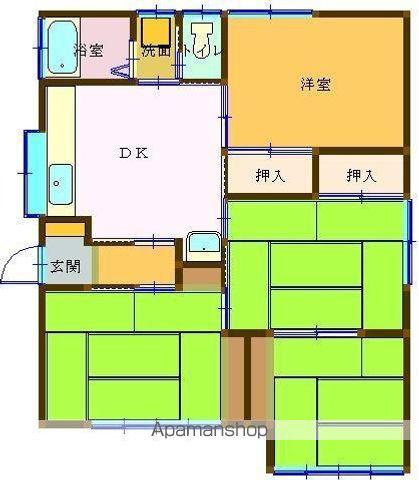 東北新幹線 福島駅(福島) バス乗車時間：15分 前白家バス停で下車 徒歩5分 1階建 築48年(4DK)の間取り写真