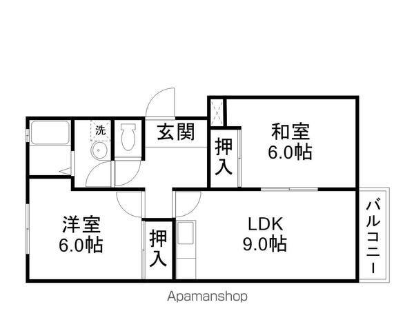 東英ハイツ壱番館(2LDK/2階)の間取り写真