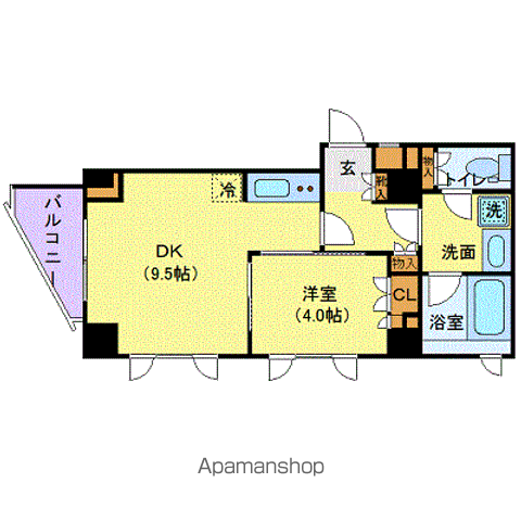 CITY SPIRE若松町(1DK/3階)の間取り写真