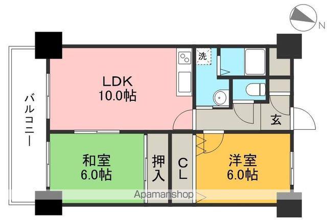 ブライトンコート中万々(2LDK/5階)の間取り写真