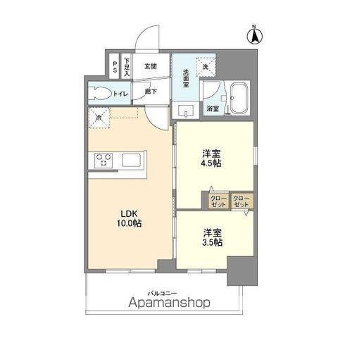 リヴェント難波ウエスト(2LDK/13階)の間取り写真