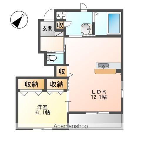 クレシアT&H(1LDK/1階)の間取り写真