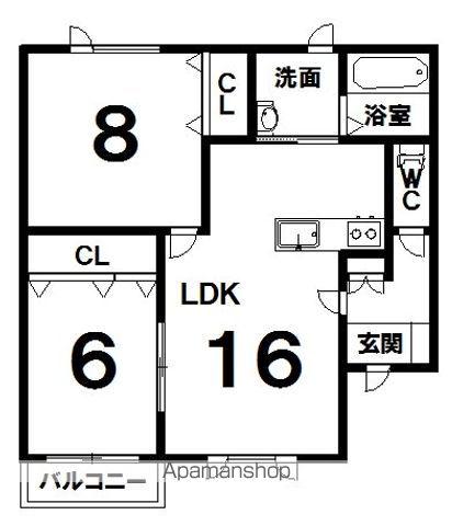 コルサN(2LDK/3階)の間取り写真