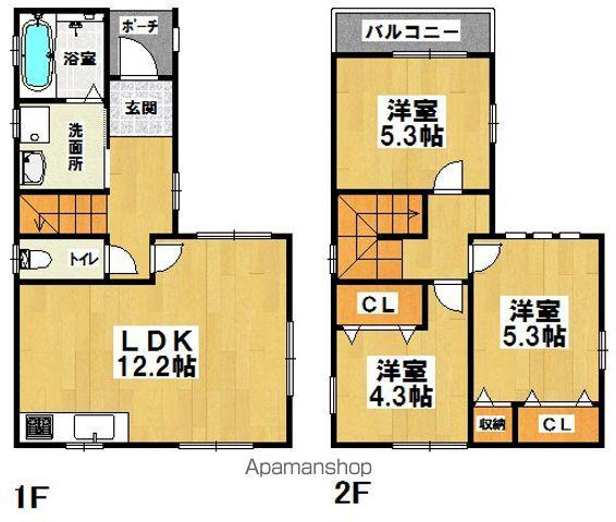 阪和線 津久野駅 徒歩13分 2階建 築15年(3LDK)の間取り写真