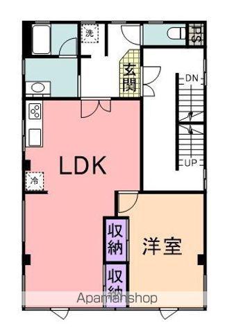 ニカクビル(1LDK/3階)の間取り写真