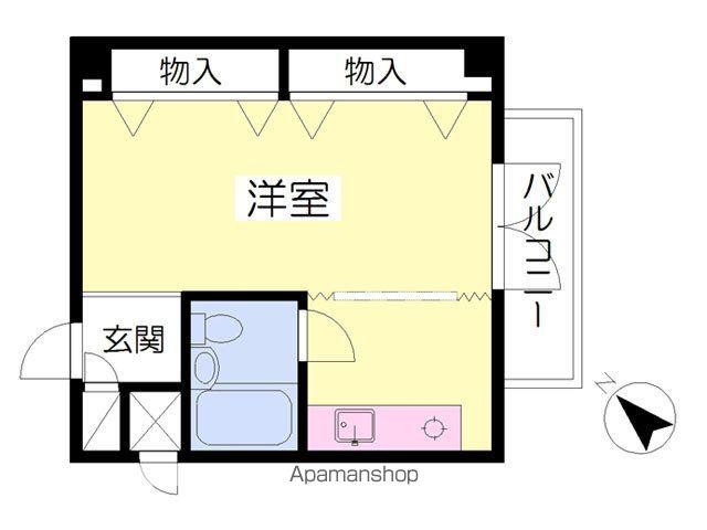 サンプラザベビードール(ワンルーム/2階)の間取り写真