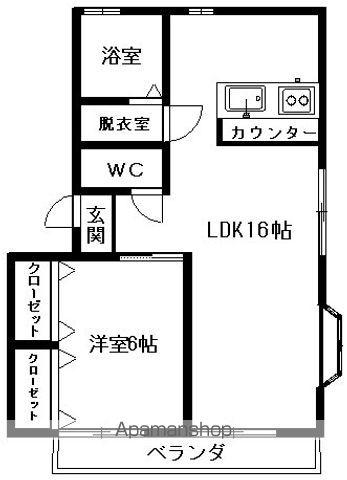 ルミエールⅠ(1LDK/1階)の間取り写真