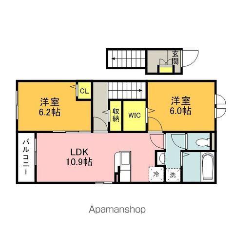 レジデンス プリュⅧ(2LDK/2階)の間取り写真