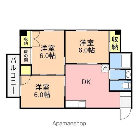 関分ビル(3DK/3階)の間取り写真