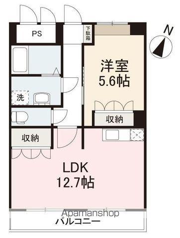 ローズガーデン(1LDK/2階)の間取り写真