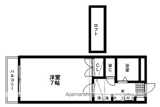 クリスタルパレス弐番館(1K/1階)の間取り写真