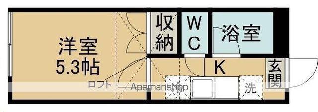 ルノール2(1K/1階)の間取り写真