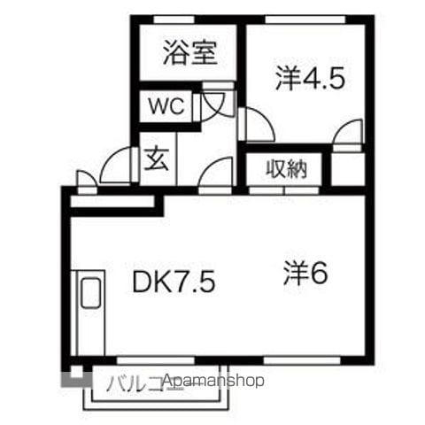 ニューシティコーポラス(2DK/4階)の間取り写真