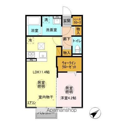 メイプル(1LDK/1階)の間取り写真