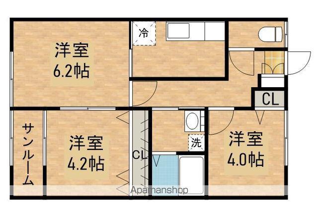 アース A棟(3K/1階)の間取り写真