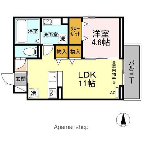 SERENOM(1LDK/3階)の間取り写真