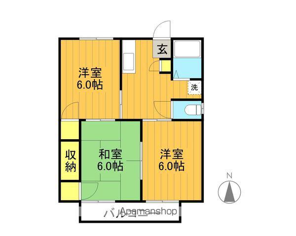 パークランドハイツ(3DK/2階)の間取り写真