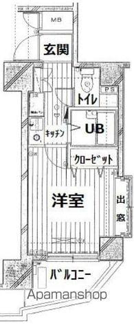 パークウェル三軒茶屋(1K/2階)の間取り写真