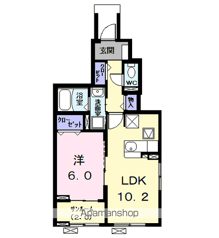 クレール・アンジュⅡ(1LDK/1階)の間取り写真