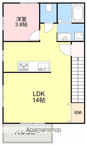 北山壱番館(1LDK/2階)の間取り写真