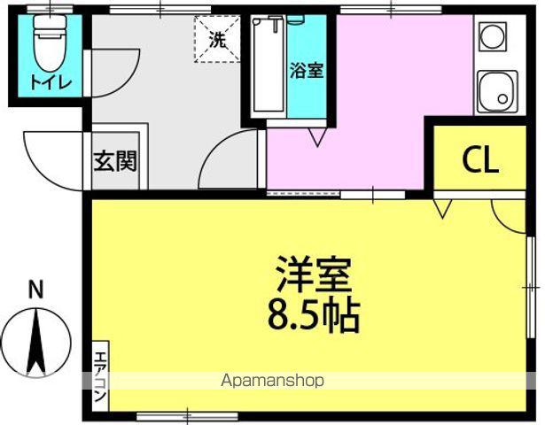 シャトー大物(1K/1階)の間取り写真